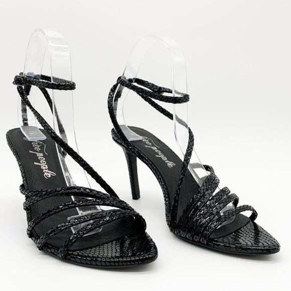 Free People Shoes - FREE PEOPLE Patent Python Print Strappy Sandals